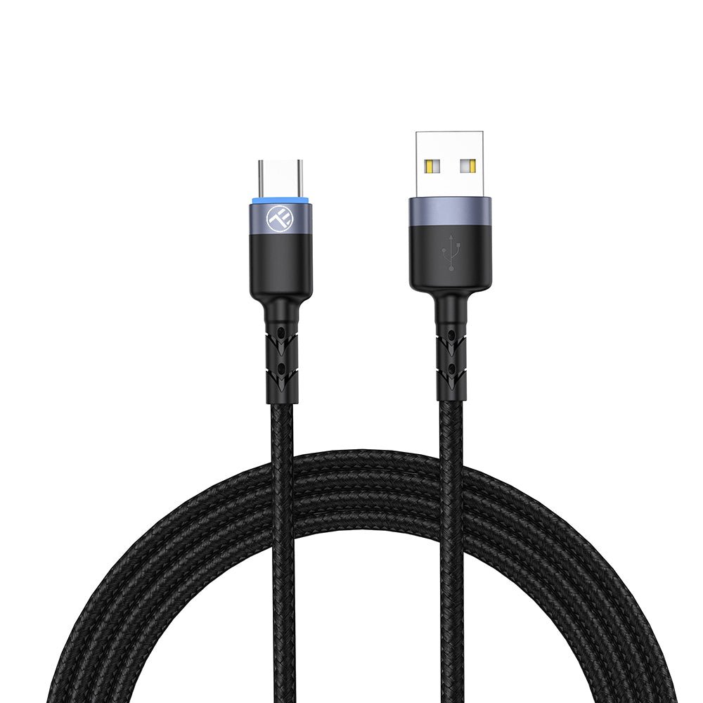 Data cable USB to Type C with LED light 3A 1.2m TELLUR