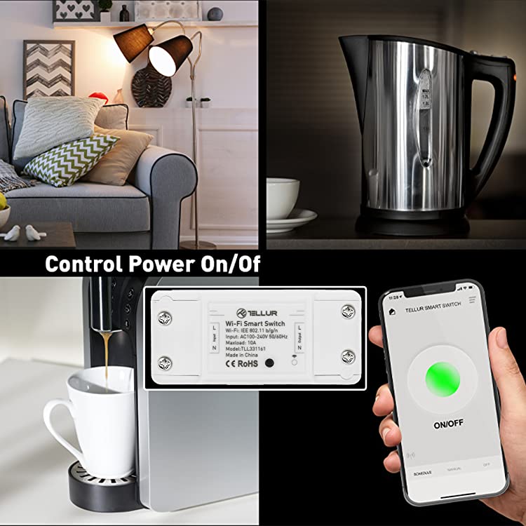 TELLUR Smart Enchufe Inteligente WiFi, 3680W 16A, Control Remoto por APP y  Voz, Compatible con Alexa y Google, Monitoreo de Energía